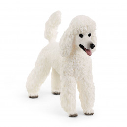 Figura de juguete de caniche blanco Schleich Farm World, miniatura detallada para niños.