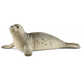 Figura de foca de juguete Schleich pintada a mano con detalles realistas para juego educativo.