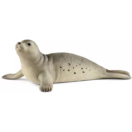 Figura de foca de juguete Schleich pintada a mano con detalles realistas para juego educativo.