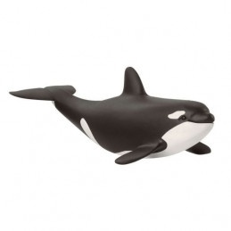 Figura de orca joven de Schleich Wild Life con diseño realista y detallado para juego educativo infantil.