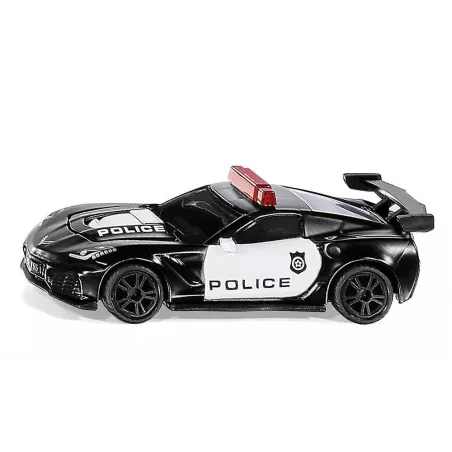 Coche de juguete Chevrolet Corvette ZR1 de policía en miniatura de metal y plástico.