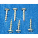 Set de 6 tornillos metálicos de repuesto original para vehículos de pedales Rolly Toys.