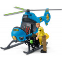 Helicóptero de rescate Schleich con dinosaurio tapejara y cañón de red de juguete.