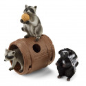Juguete Diversión con una nuez de Schleich Wild Life con figuras detalladas de mapaches y mofeta