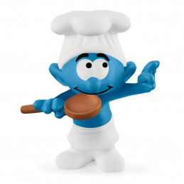 Figura del Pitufo Cocinero de Schleich con gorro de chef, juguete coleccionable detallado.