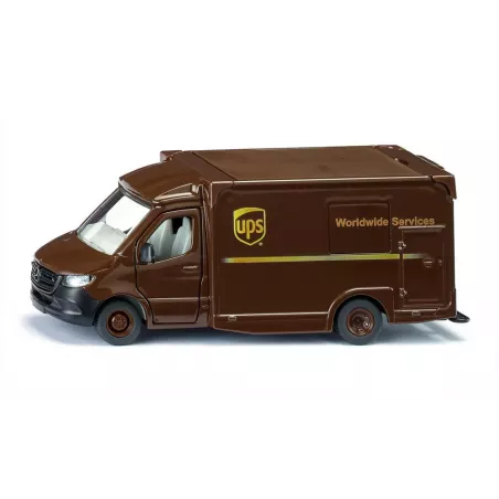 Furgoneta UPS Mercedes-Benz Sprinter a escala 1:50 de juguete y colección con puertas practicables.