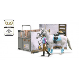 Establo de juguete bworld de BRUDER para caballos y figuras de granja