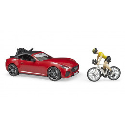 Juguete Bruder de ciclista con bicicleta de carreras Roadster a escala 1:16