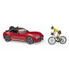 Roadster bicicleta de carreras y ciclista
