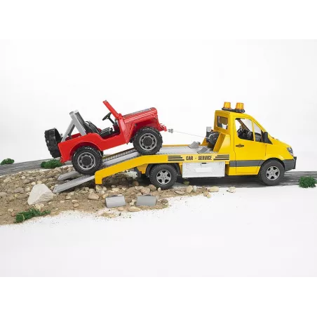 Camion Mercedes Benz Sprinter grua con todoterreno - Escala 1:16