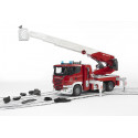 Camión de bomberos de juguete SCANIA de Bruder a escala 1:16 fabricado en plástico ABS.