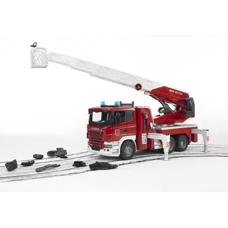 Camión de bomberos de juguete SCANIA de Bruder a escala 1:16 fabricado en plástico ABS.