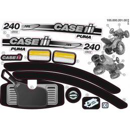 Set de pegatinas oficiales Case Puma para renovar el tractor de juguete Rolly Toys.