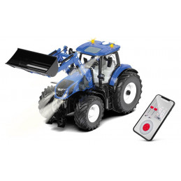 Tractor de juguete a control remoto New Holland T7.315 con pala a escala 1:32