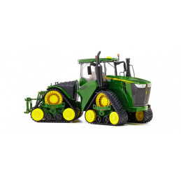 Tractor John Deere 9620RX a escala 1:32 con orugas funcionales y cabina detallada para coleccionistas.