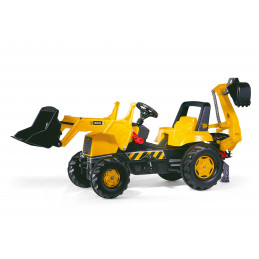 Tractor JCB con pala y retroexcavadora a pedales