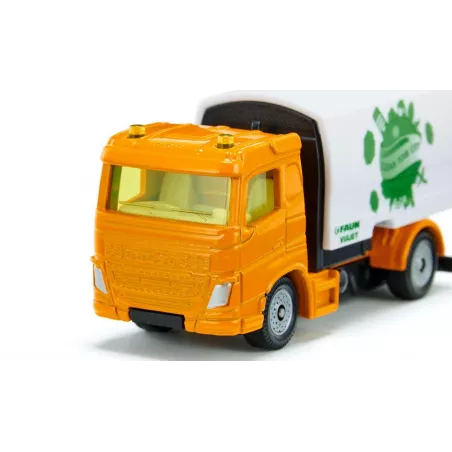 Camión barrendero de juguete en miniatura de metal y plástico acoplable