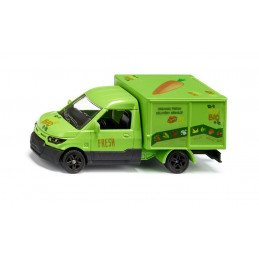 Juguete Streetscooter BIO de reparto a escala 1:50 con puertas abatibles de metal y plástico.
