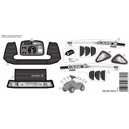 Set de adhesivos originales para tractor de juguete rollyMinitrac Case Puma 165 CVX