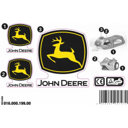 Set de pegatinas de repuesto John Deere para tractores de juguete Rolly Toys Minitrac y Snow Cruiser.
