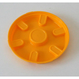Cubre ruedas amarillo para juguete rollyMinitrac, repuesto de plástico para ruedas de 165x65.