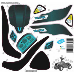 Adhesivo oficial Minitrac Valtra para personalizar tractores de juguete Rolly Toys con acabado realista.