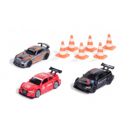 Set de regalo de coches de carrera de juguete en metal y plástico resistente