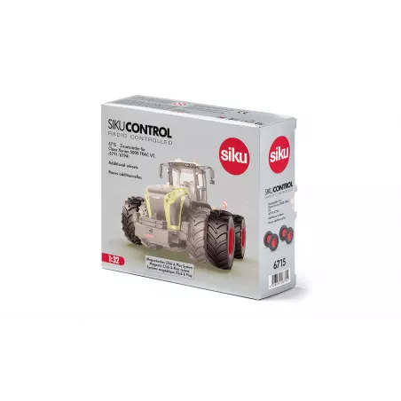 Ruedas adicionales de metal y plástico para tractor de juguete Claas Xerion a escala 1:32.