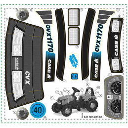 Set de pegatinas de repuesto Rolly Toys para tractor infantil Case CVX 1170