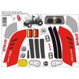 Set de adhesivos oficiales para tractor infantil rollyKid Steyr 6165 CVT