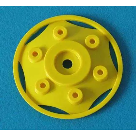 Tapacubos pequeño amarillo de repuesto para tractor de juguete infantil.