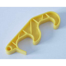 Anzuelo doble colza amarillo para tractores de pedales Rolly Toys, accesorio para acoplar remolques.