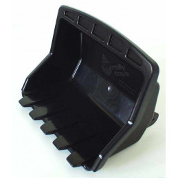 Cazo rollyJunior negro de juguete para tractor infantil, ideal para excavar arena y tierra al aire libre.