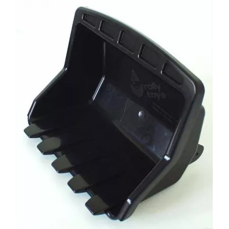 Cazo rollyJunior negro de juguete para tractor infantil, ideal para excavar arena y tierra al aire libre.