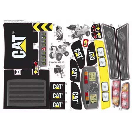 Adhesivo CAT Júnior de alta resistencia para personalizar tractor de juguete Rolly Toys.