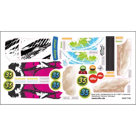 Set de manualidades Style my siku Fiat 500 Adventure, coche de juguete personalizable con puertas que se abren