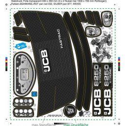 Set de adhesivos oficiales Rolly Toys para tractor de juguete JCB 8250