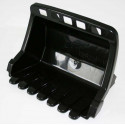 Basculante negro cargador rollyTrac, accesorio de pala para tractor de juguete infantil.