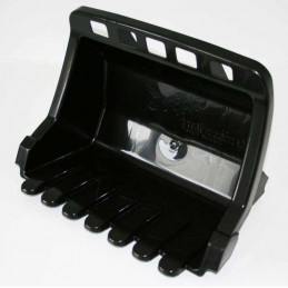 Basculante negro cargador rollyTrac, accesorio de pala para tractor de juguete infantil.