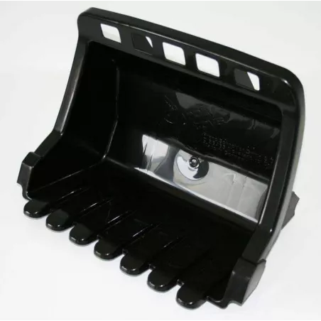 Basculante negro cargador rollyTrac, accesorio de pala para tractor de juguete infantil.