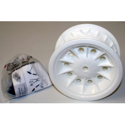 Llanta de plástico blanca de repuesto original Rolly Toys para vehículos de juguete infantiles.