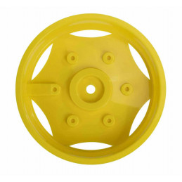 Cubre ruedas amarillo original para rueda trasera de tractor de pedales X-Trac Premium.