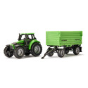 Tractor de juguete Deutz-Fahr verde con remolque basculante Fortuna de SIKU