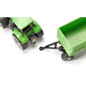 Tractor de juguete Deutz-Fahr verde con remolque basculante Fortuna de SIKU