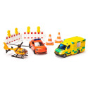 Set de rescate de juguete Siku con ambulancia, helicóptero y furgoneta de emergencias.