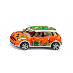Coche de juguete MINI Countryman de Siku personalizable con pegatinas de verano y puertas practicables.