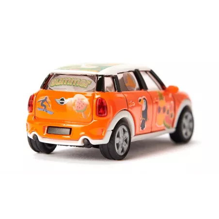 Coche de juguete MINI Countryman de Siku personalizable con pegatinas de verano y puertas practicables.