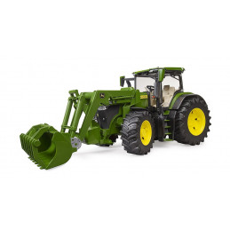 Tractor de juguete John Deere 7R 350 a escala 1:16 con cargador frontal funcional Bruder.