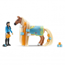 Set Kim y Caramelo Horse Club Sofia's Beauties con figura articulada, yegua Criolla y accesorios de peluquería.