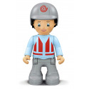 Juguete de granja Willy Worky con tractor cargador modular, figura articulada de granjero y accesorios de juego.